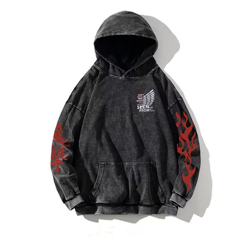 Attack on Titan Rogue Titan Oversized Vintage Hoodie