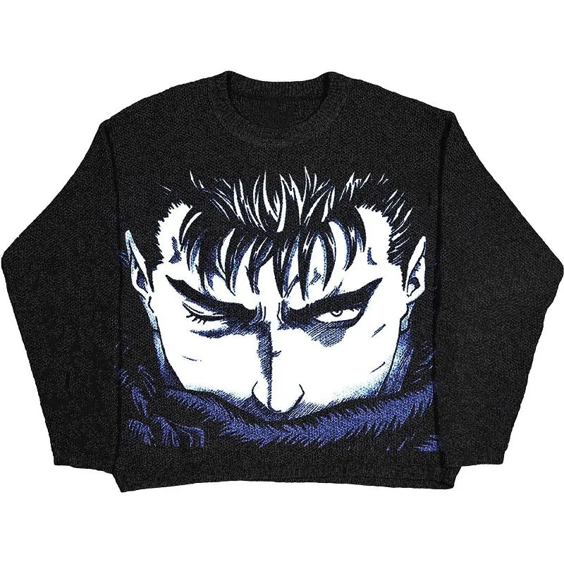 Berserk Guts Embroidered Crewneck outlets Size L