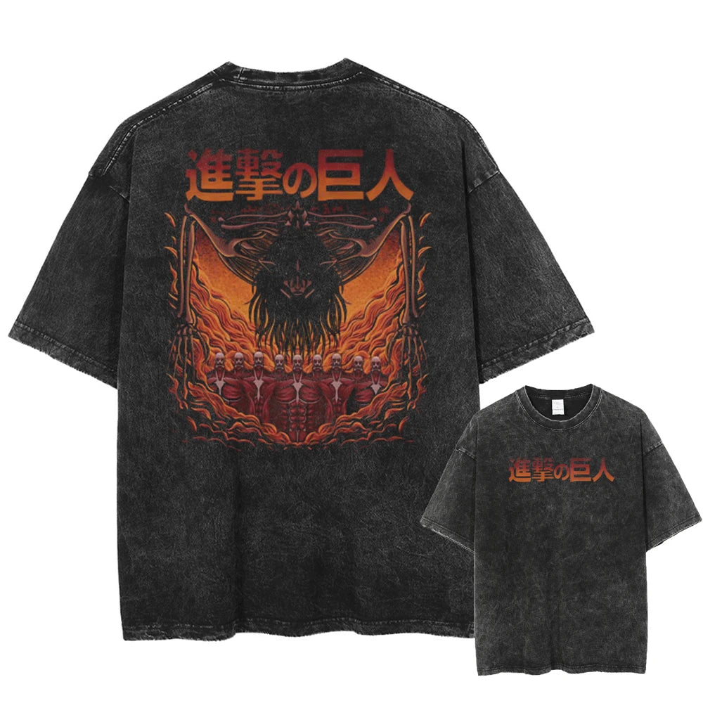 T-shirt Vintage Eren x Titan Asaillant Attaque des titans main image 1