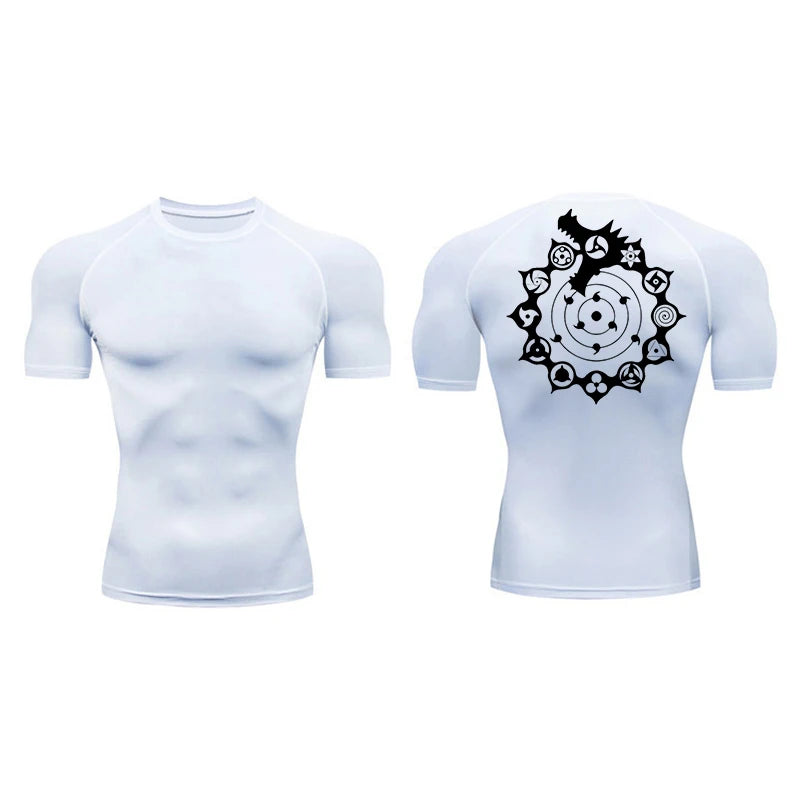 Naruto Hidden Village Symbols Compression Rash Guard Shirt