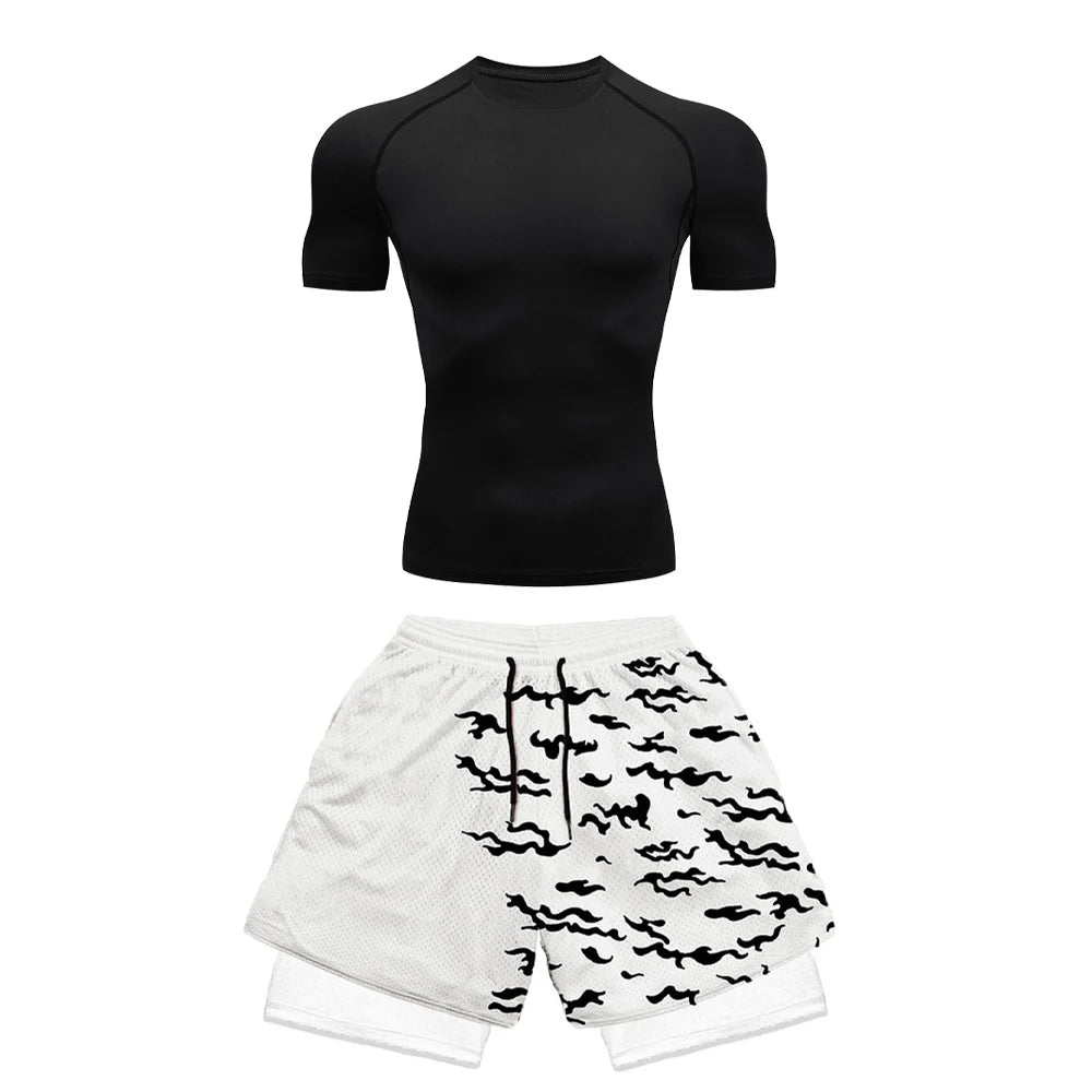 Naruto Sasuke Dark Uchiha Legacy Compression Rash Guard Set