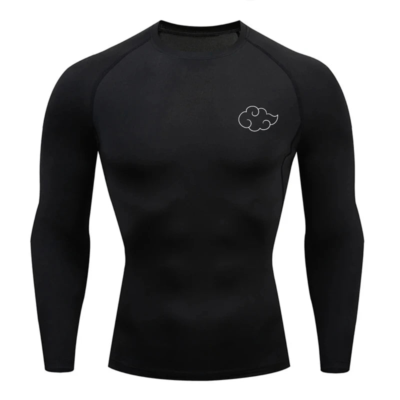 Naruto Akatsuki Dawn Rising Long Sleeve Compression Rash Guard Shirt