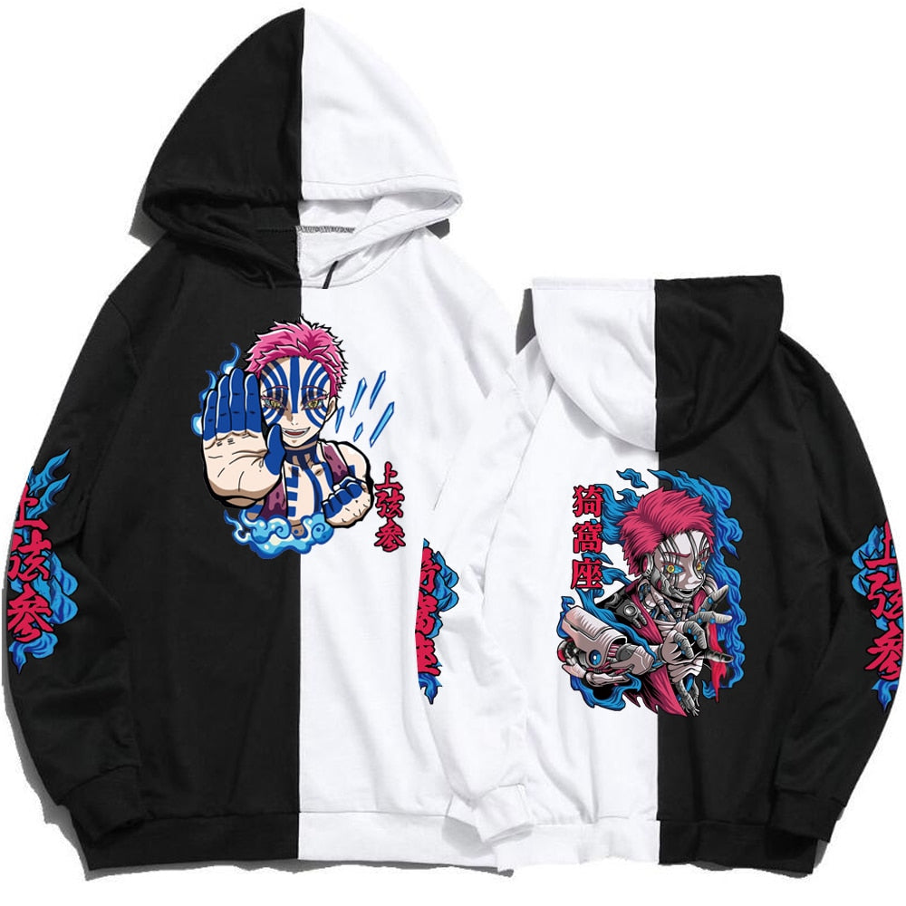 Demon Slayer Akaza Wrath Half n' Half Hoodie