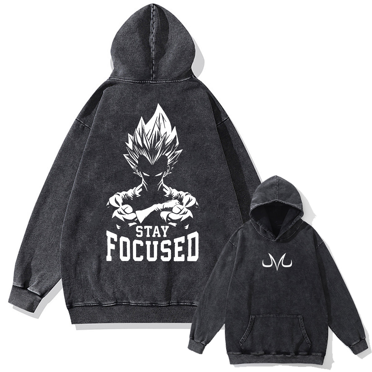 Dragon Ball Z Vegeta's Fury Oversized Vintage Hoodie