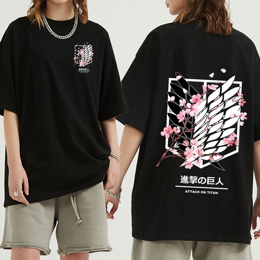 Attack on Titan Cherry Blossom Graphic T-Shirt