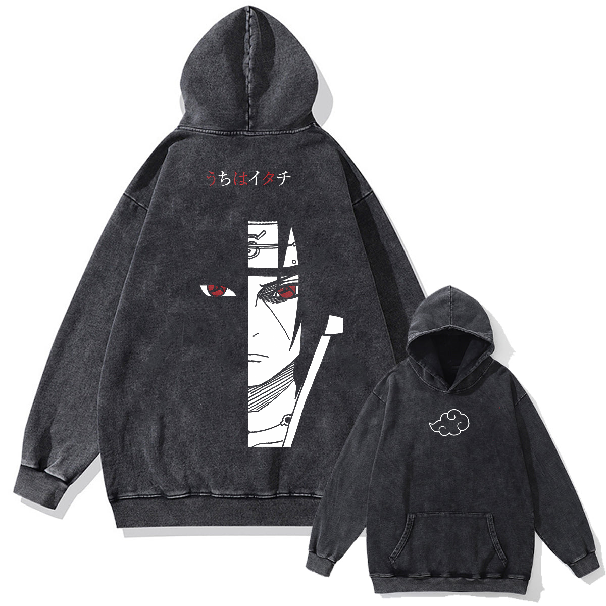 Naruto Itachi Mangekyo Legacy Oversized Vintage Hoodie
