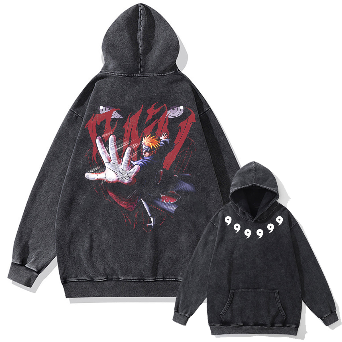 Naruto Pain Six Paths Oversized Vintage Hoodie