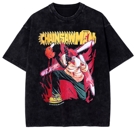 Chainsaw Man Denji's Transformation Oversized Vintage T-Shirt