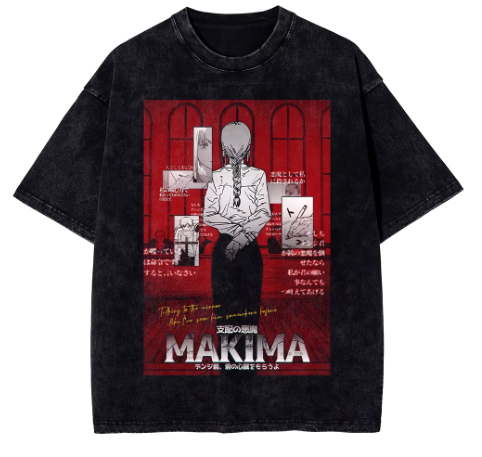 Chainsaw Man Makima's Manipulation Oversized Vintage T-Shirt