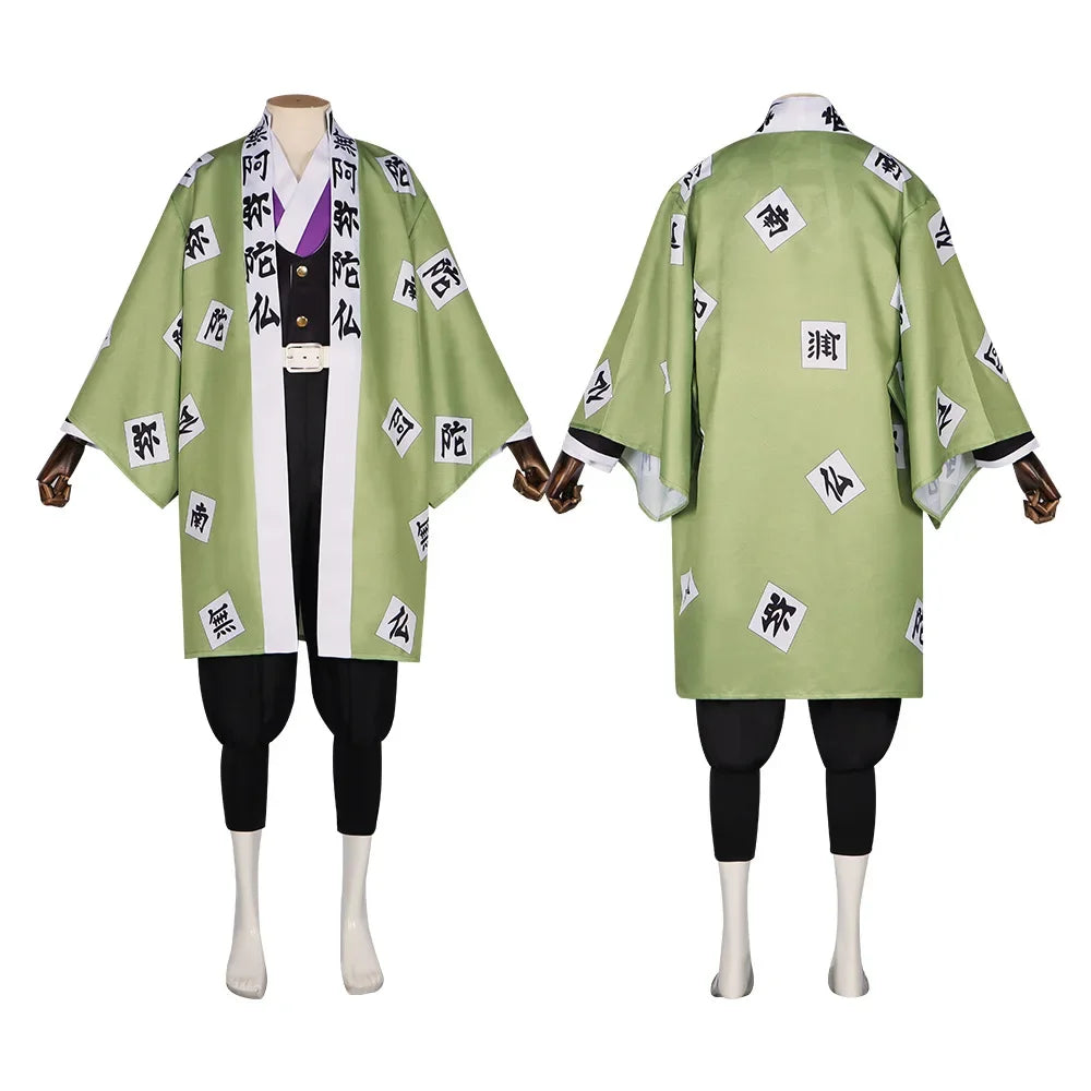 Demon Slayer Gyomei Himejima Stone Breathing Kimono Cosplay & Halloween Costume