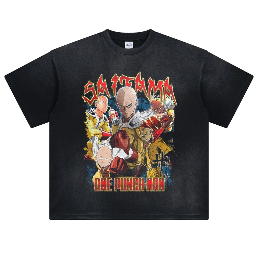 One Punch Man Hero's Might Oversized Vintage T-Shirt