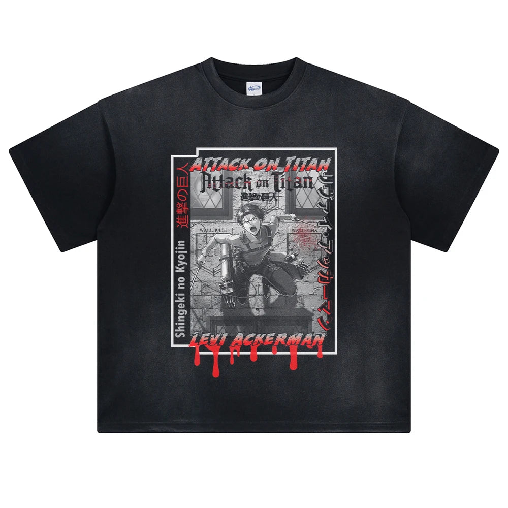 Attack on Titan Levi's Might Oversized Vintage T-Shirt