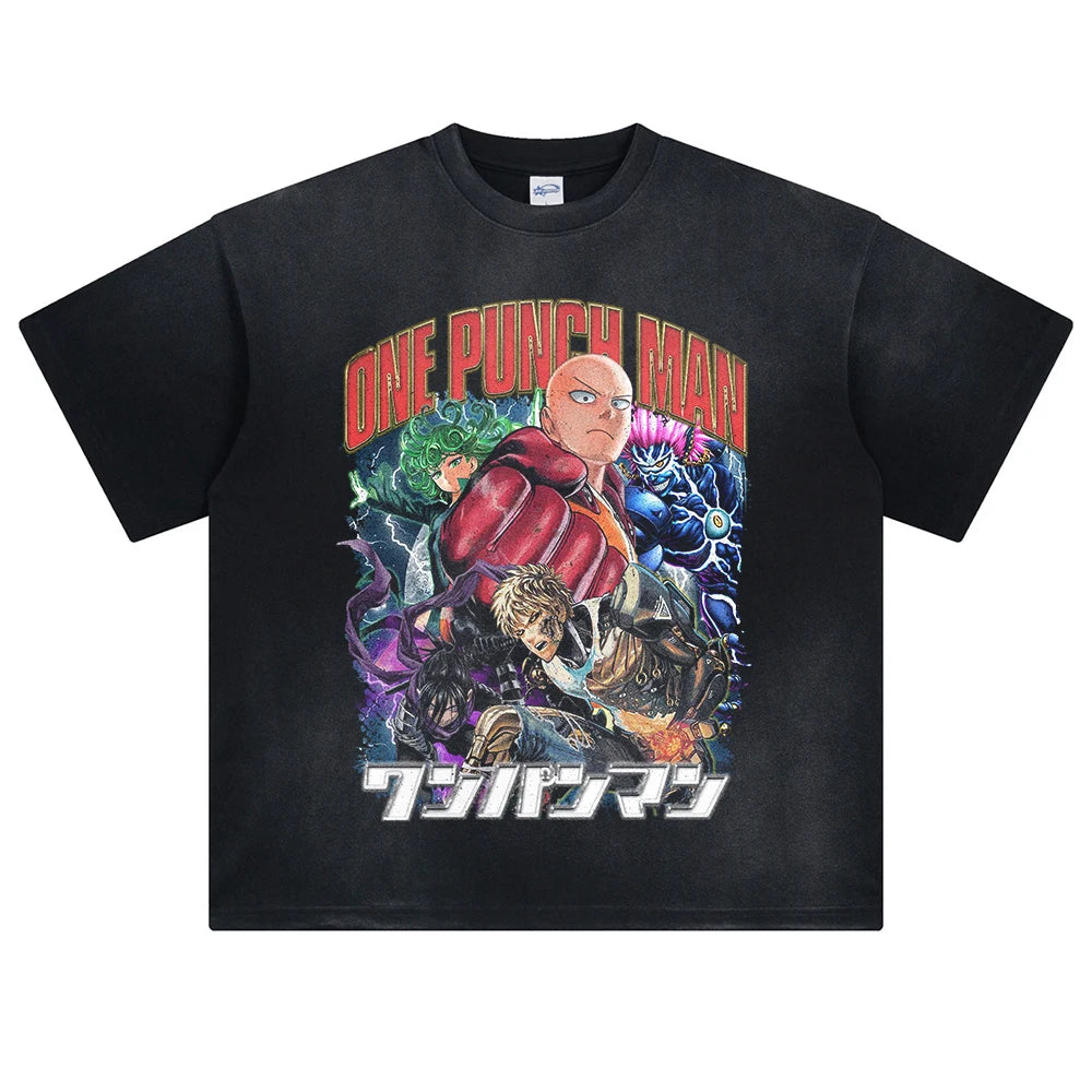 One Punch Man Saitama's Power Oversized Vintage T-Shirt