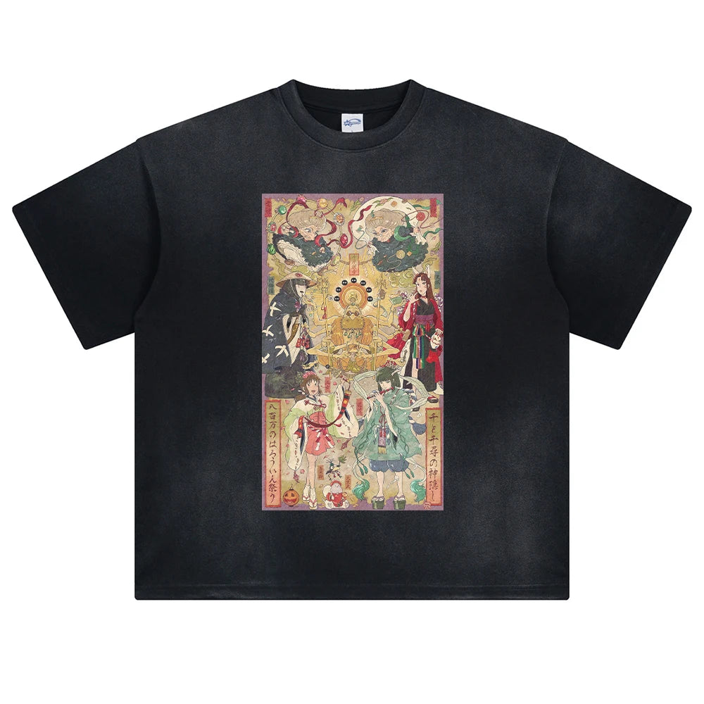 Spirited Away Dragon's Path Oversized Vintage T-Shirt