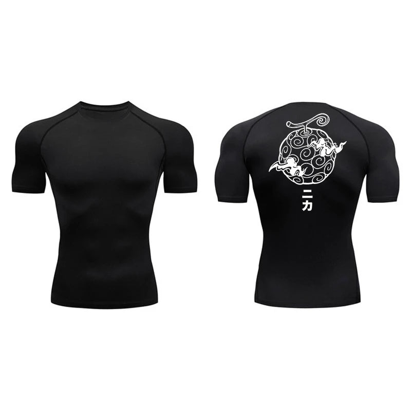 One Piece Devil Fruit Power Awakening Compression Rash Guard Shirt