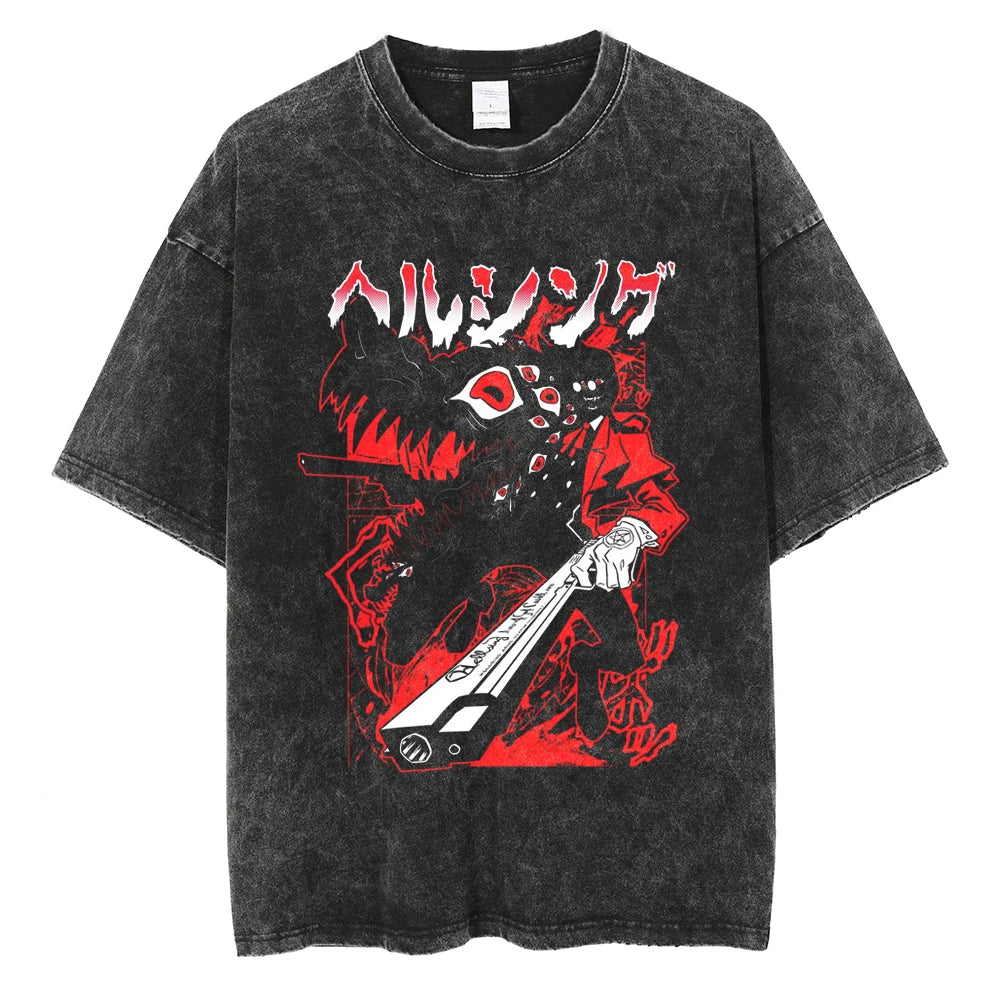 Hellsing Alucard The No-Life King Oversized Vintage T-Shirt