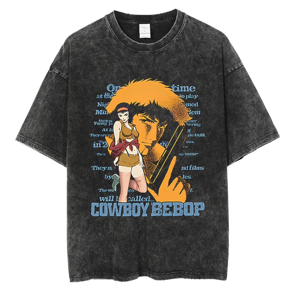 Cowboy Bebop Duo's Power Oversized Vintage T-Shirt