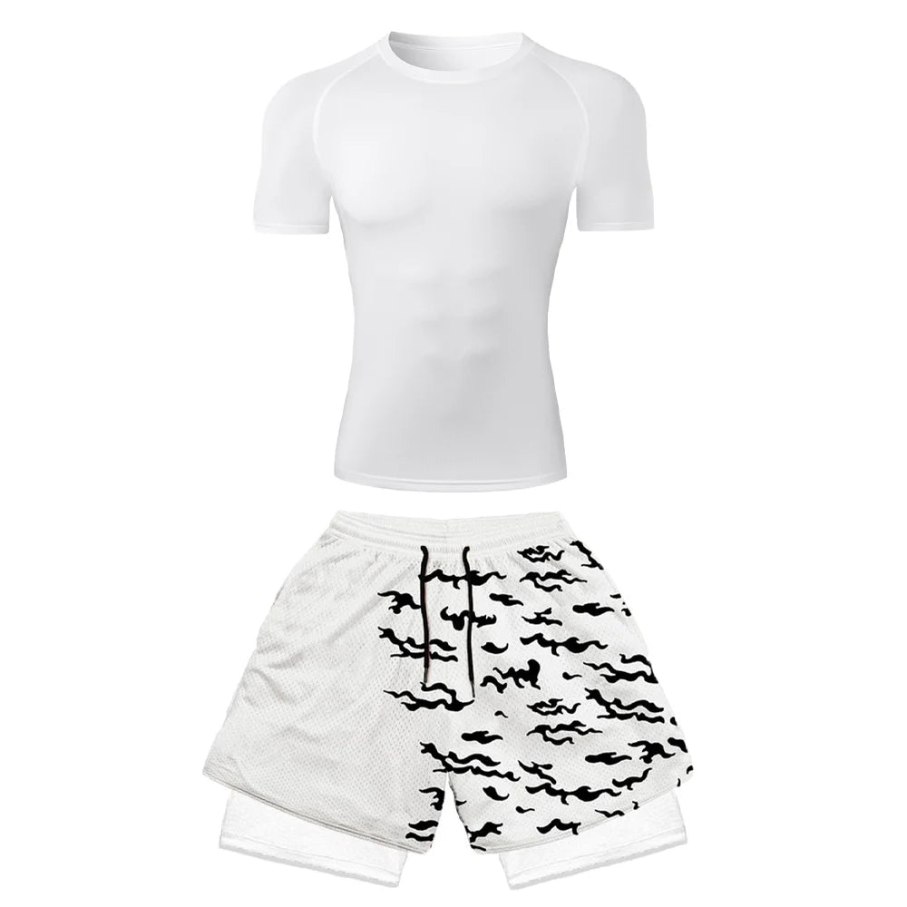 Naruto Sasuke Dark Uchiha Legacy Compression Rash Guard Set