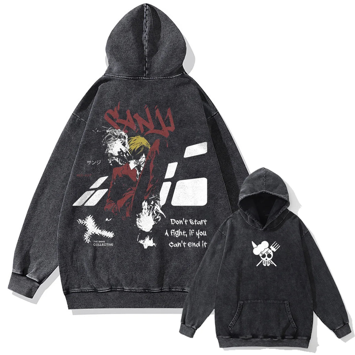 One Piece Black Leg Warrior Vintage Hoodie