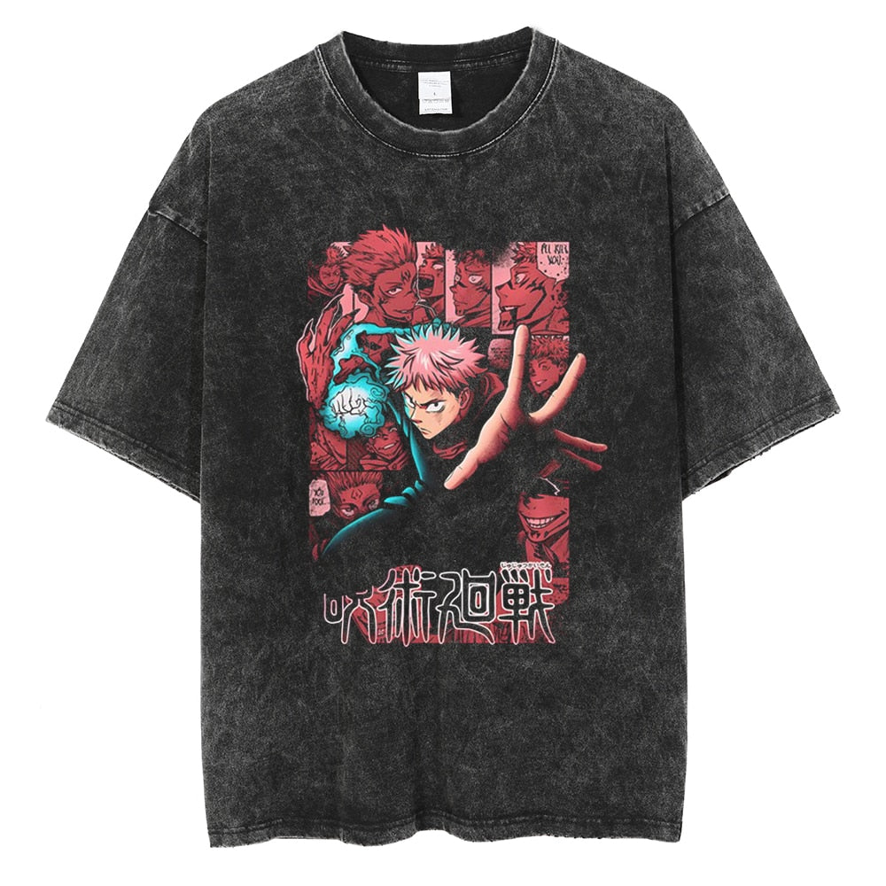 Jujutsu Kaisen Itadori Cursed Energy Vintage T-Shirt