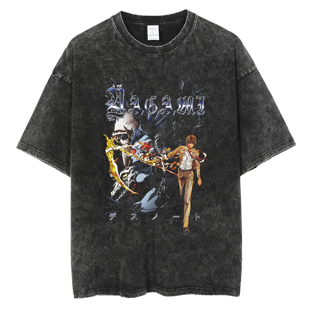 Light Death Note Merch Death Note Light's Mind Oversized Vintage T-Shirt