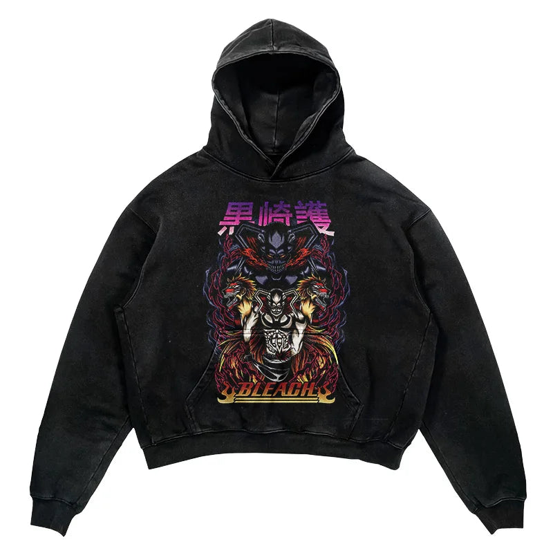 Bleach Hollow's Power Oversized Vintage Hoodie