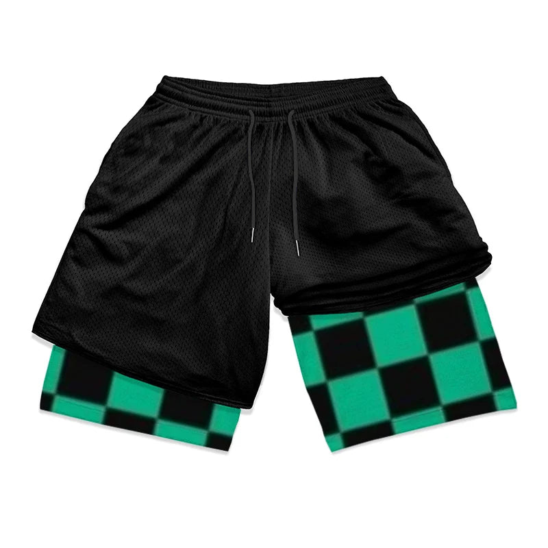 Demon Slayer Tanjiro Sun Breathing Hero Compression Shorts