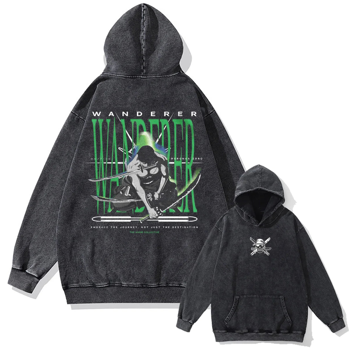 One Piece Demon Cutter Zoro Vintage Hoodie