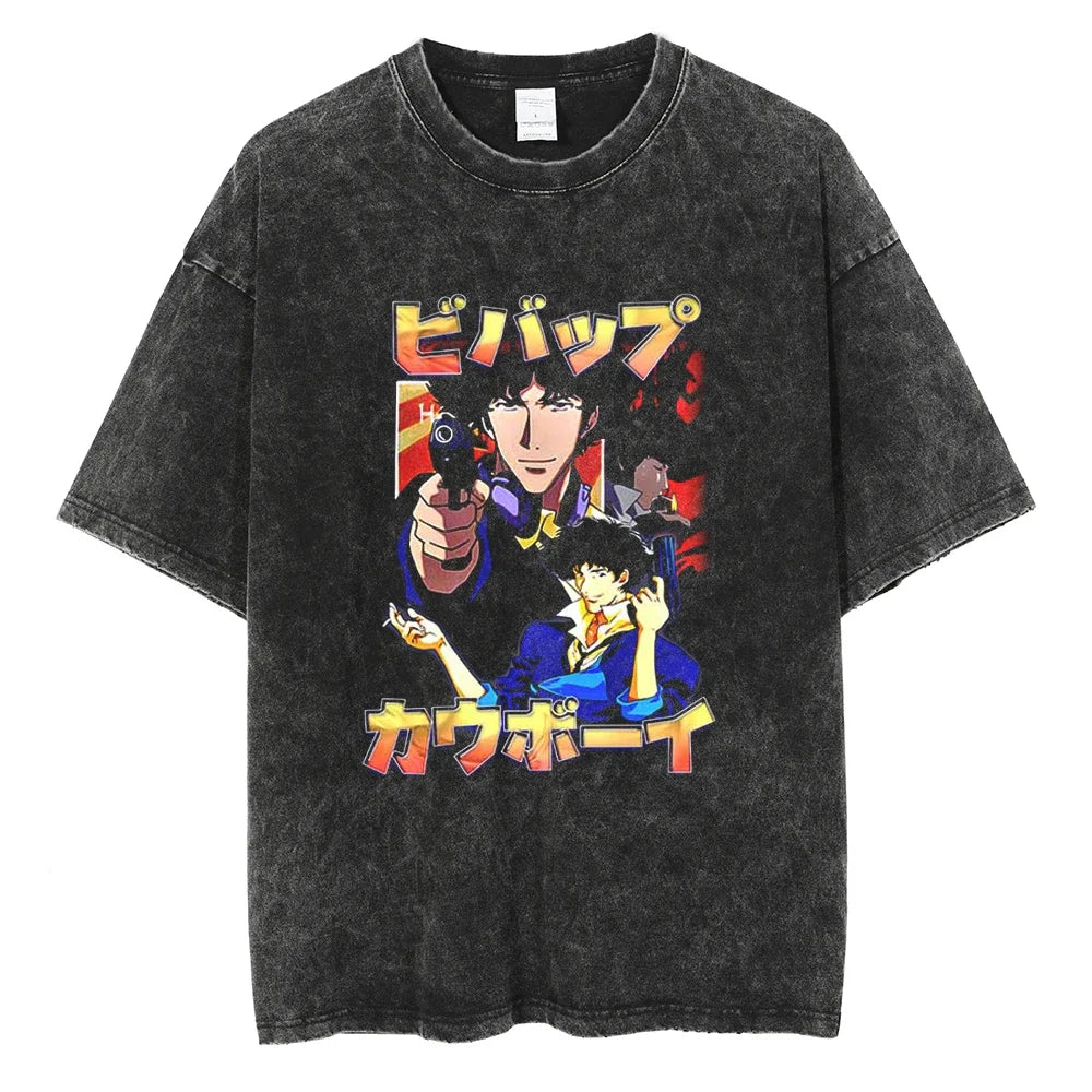 Cowboy Bebop Spike's Journey Oversized Vintage T-Shirt