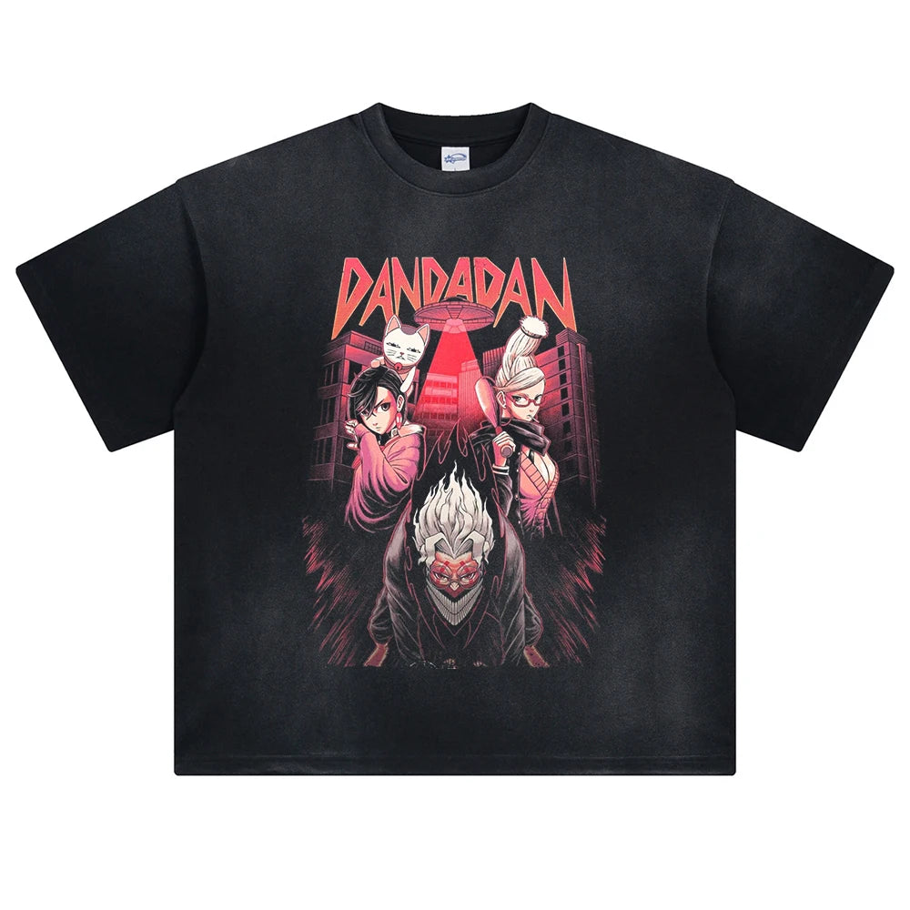 Dandadan Team's Adventure Oversized Vintage T-Shirt