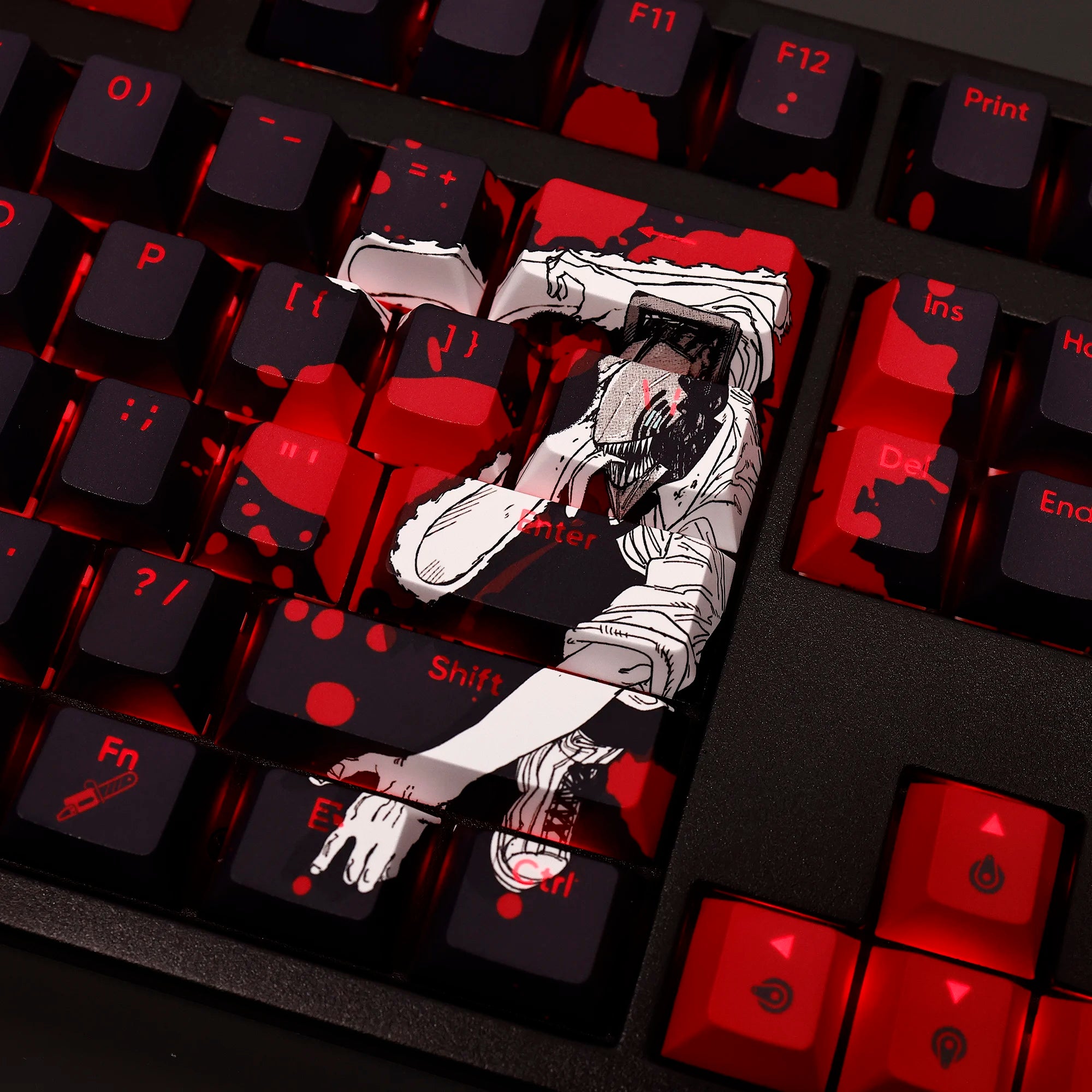 Chainsaw Man Black/Red 108 Pc. Mechanical Keyboard Keycap Set