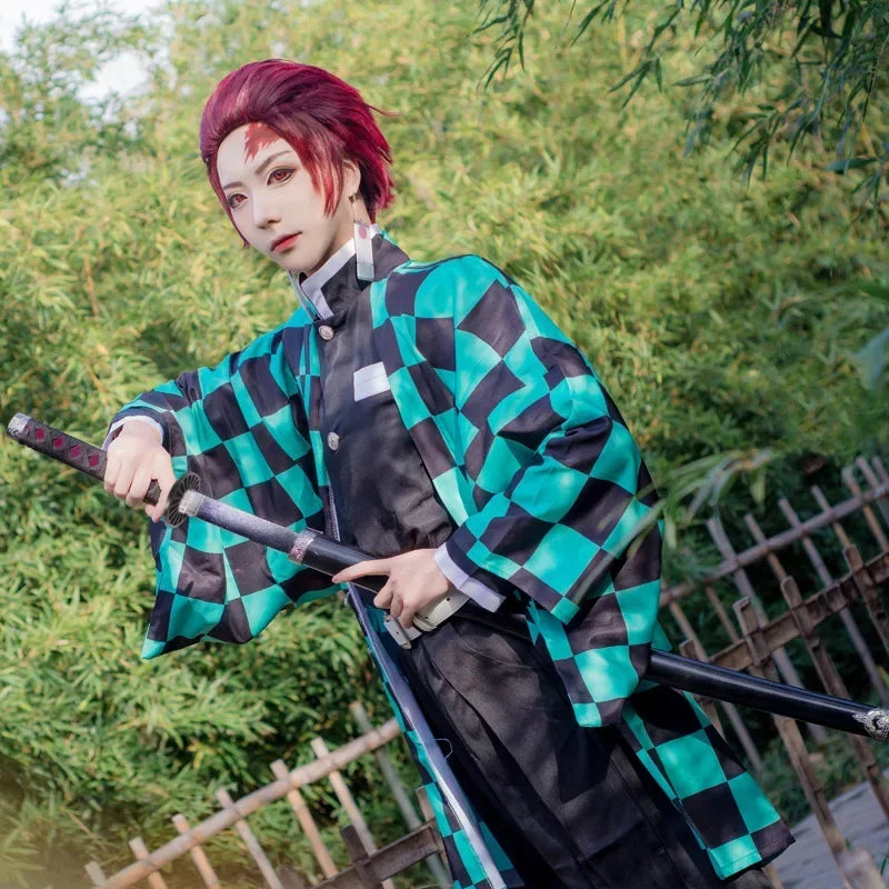 Demon Slayer Tanjiro Cosplay Costume Full Set For Kids & Adults