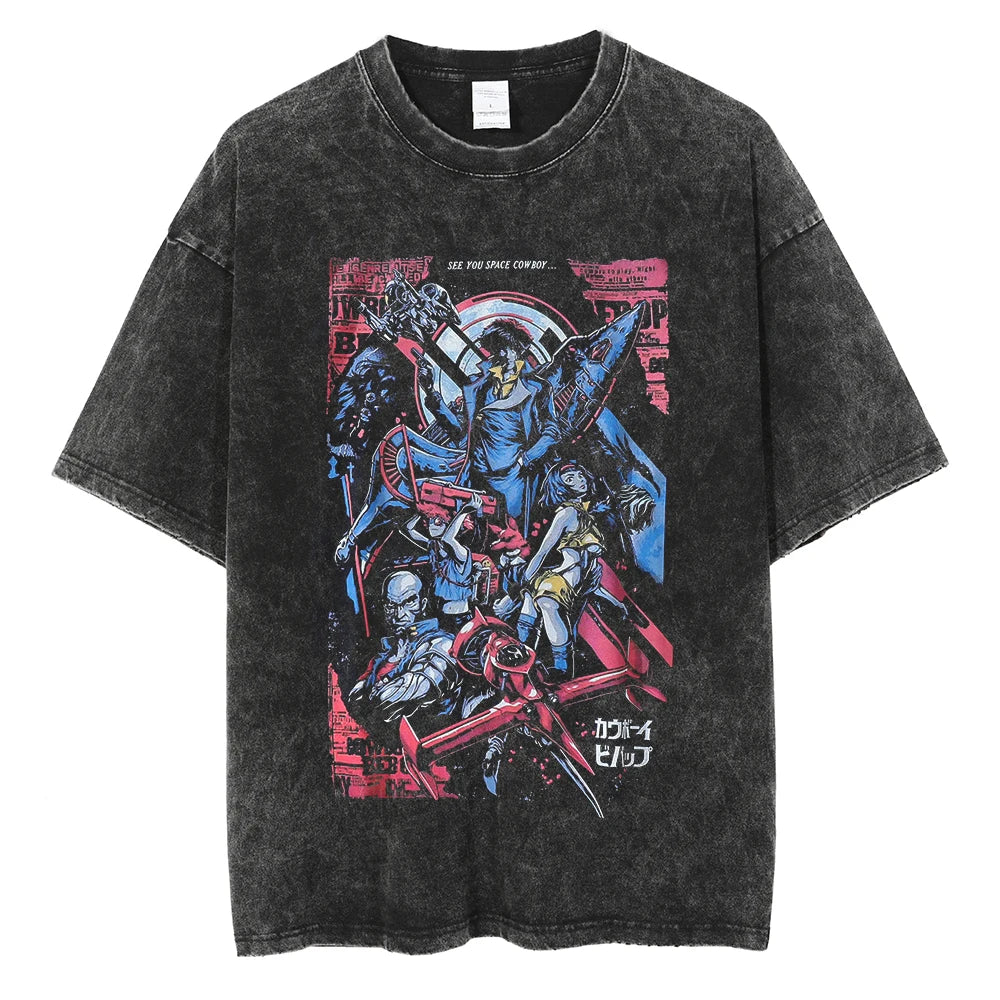 Cowboy Bebop Team's Spirit Oversized Vintage T-Shirt