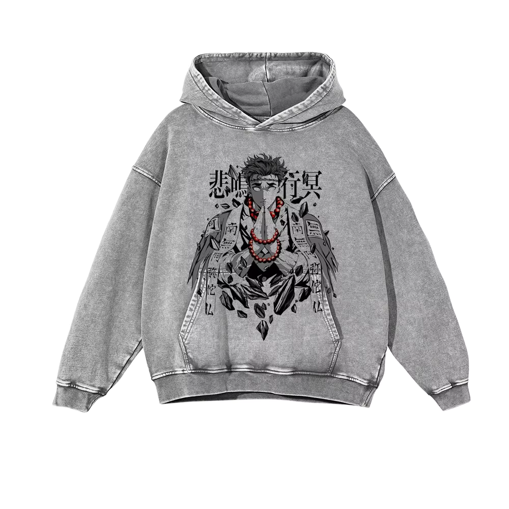 Demon Slayer Stone Hashira Oversized Vintage Hoodie