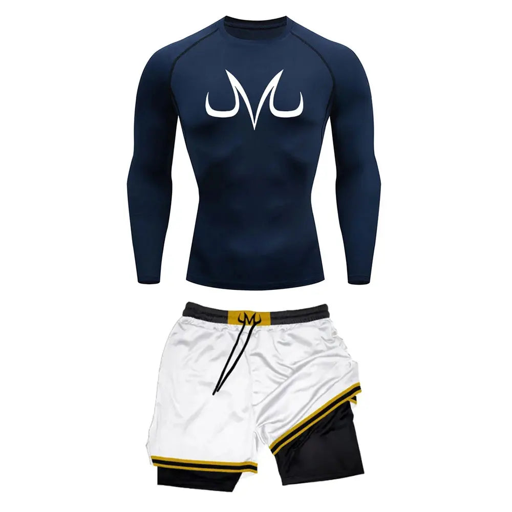 Dragon Ball Z Majin Buu Pink Terror Long Sleeve Gym Compression Rash Guard Set