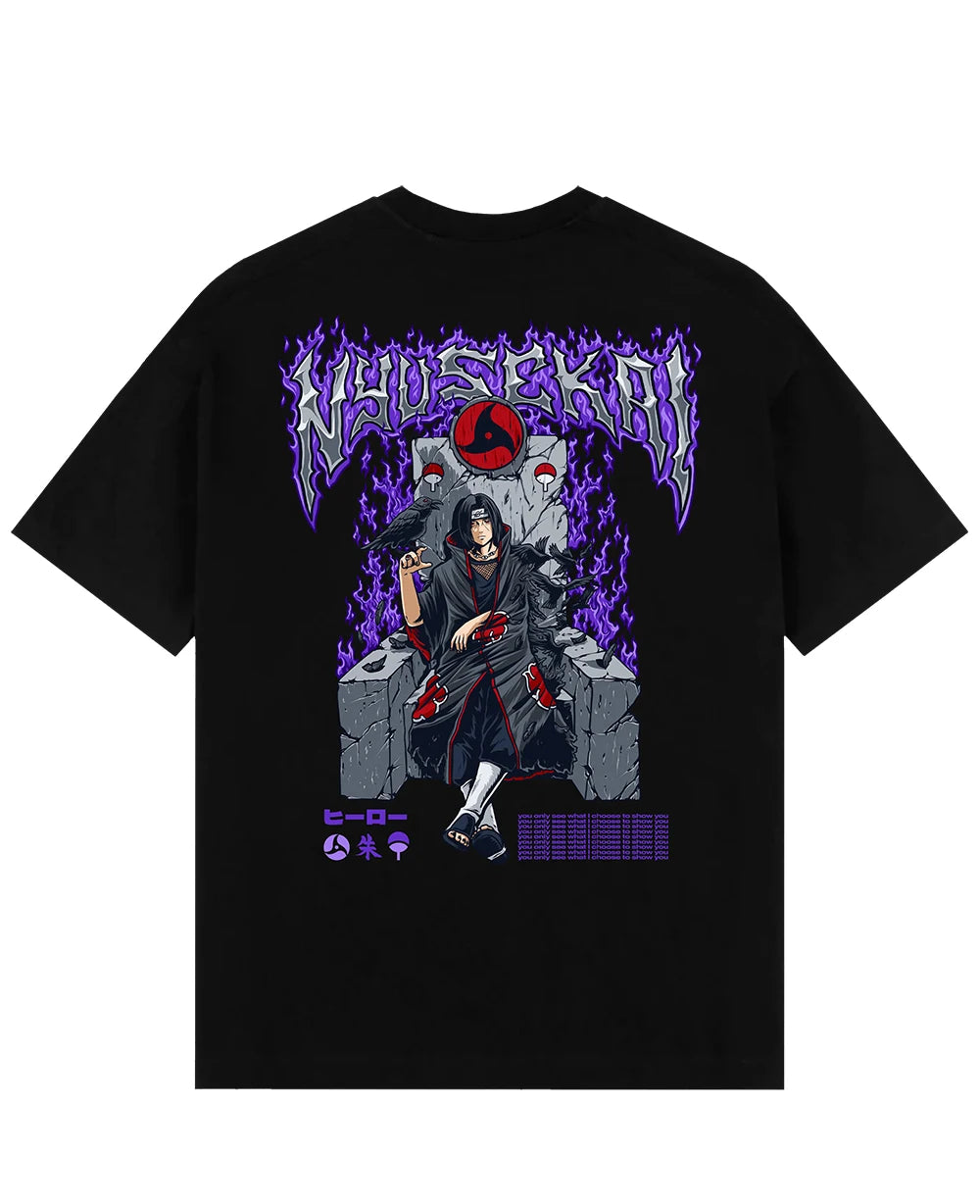 Naruto Sasuke's Power Oversized Graphic T-Shirt