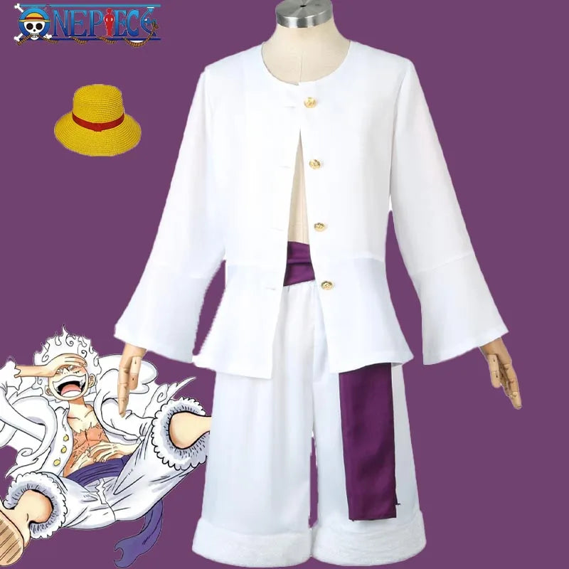 One Piece Luffy Gear 5 Cosplay & Halloween Costume