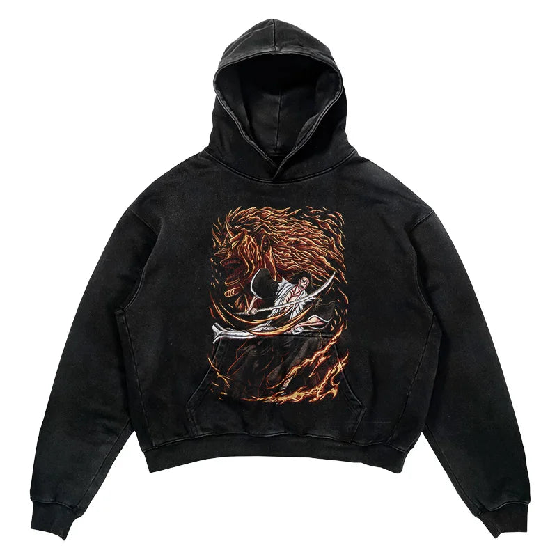 Bleach Zaraki's Power Oversized Vintage Hoodie