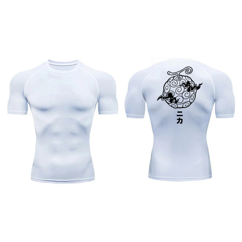 One Piece Devil Fruit Power Awakening Compression Rash Guard Shirt