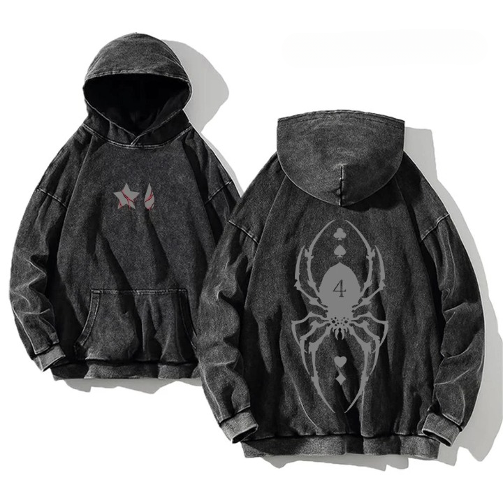 Hunter x Hunter Phantom Troupe Web of Shadows Oversized Vintage Hoodie