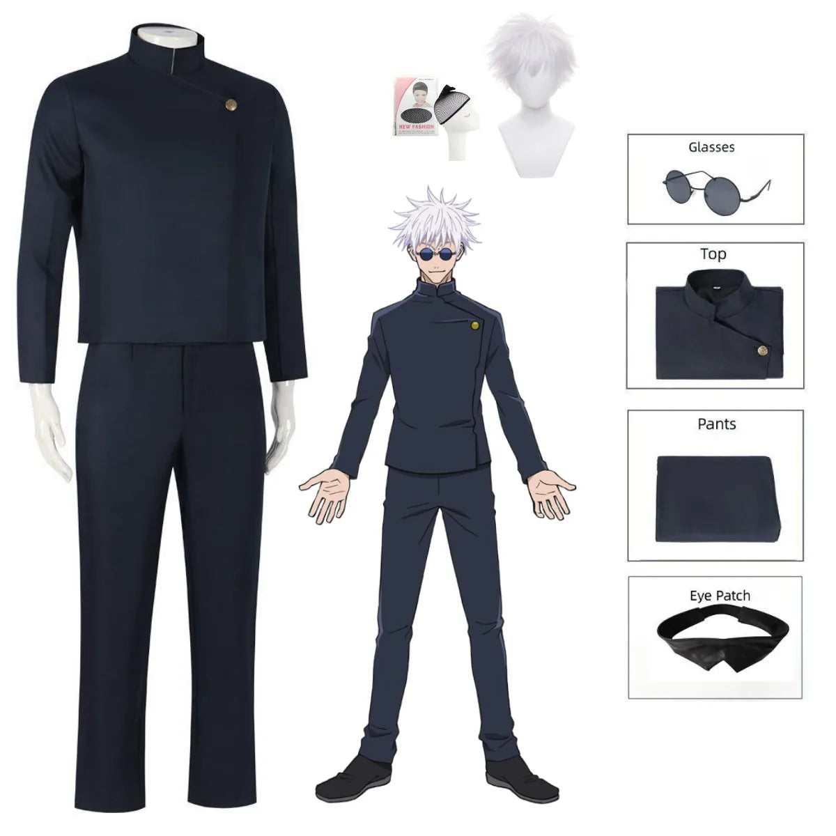 Jujutsu Kaisen Gojo Satoru Jujutsu High Cosplay Costume Full Set