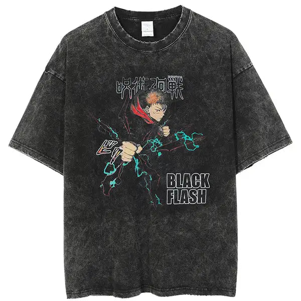 Jujutsu Kaisen Itadori Black Flash Vintage T-Shirt