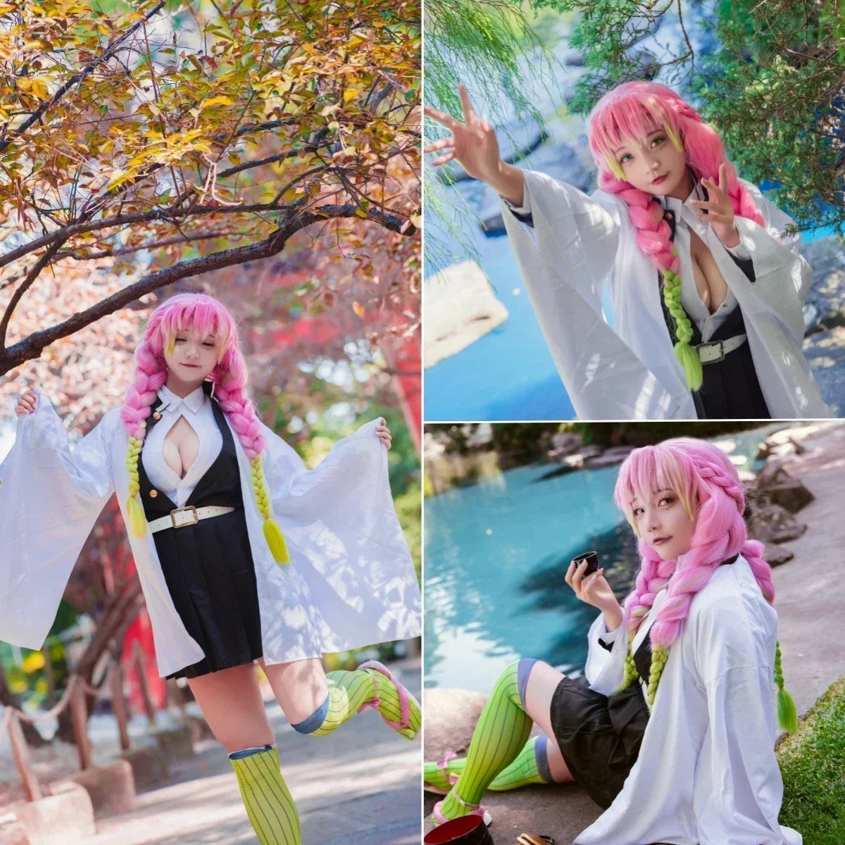 Demon Slayer Mitsuri Kanroji Love Hashira Cosplay & Halloween Costume