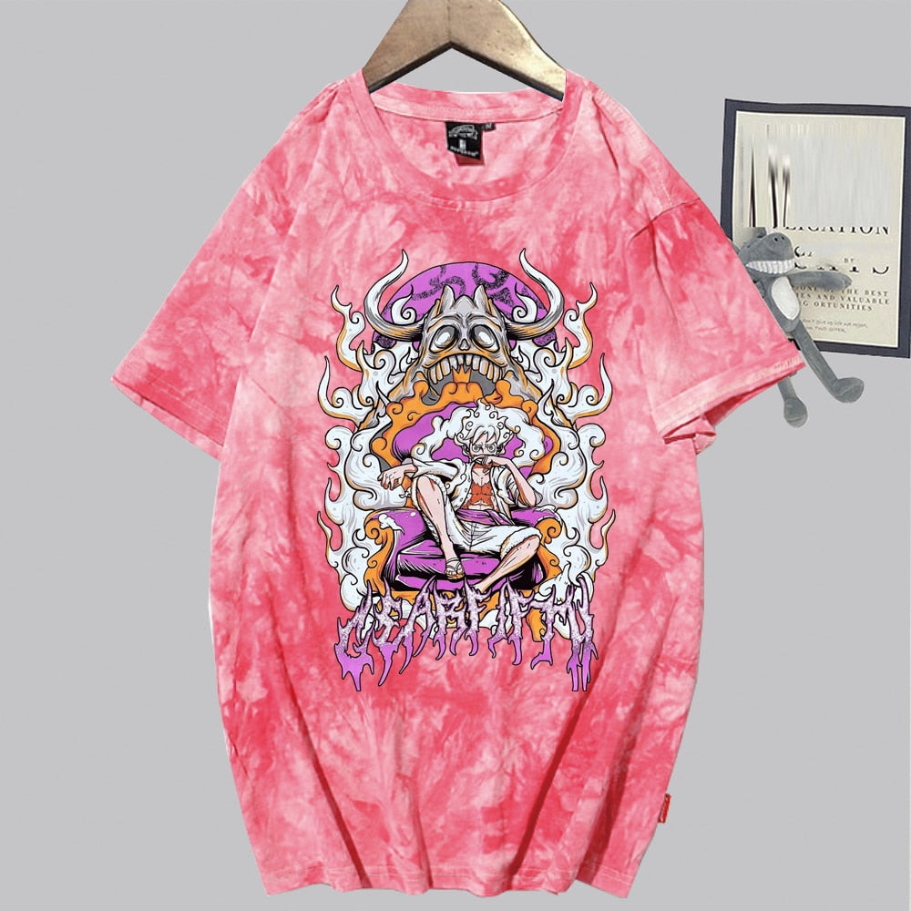 One Piece King Luffy Tie-Dye Graphic T-Shirt