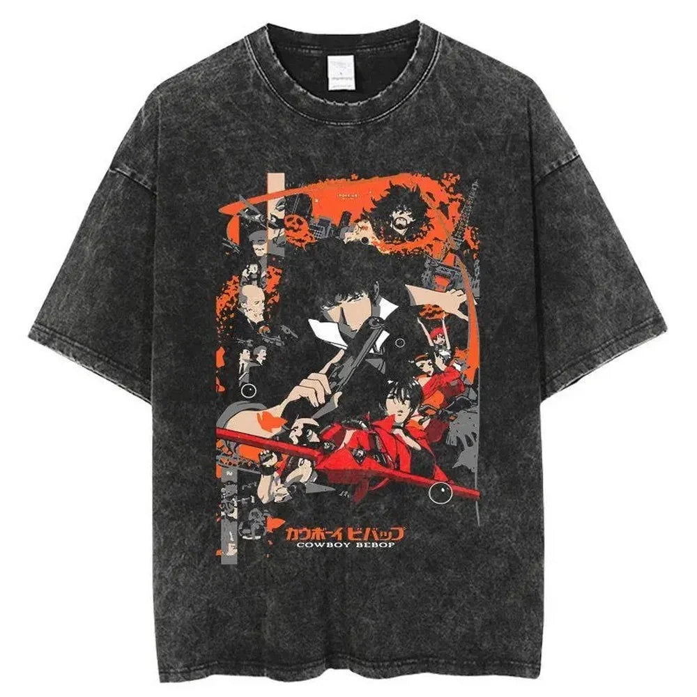 Cowboy Bebop Crew's Journey Oversized Vintage T-Shirt