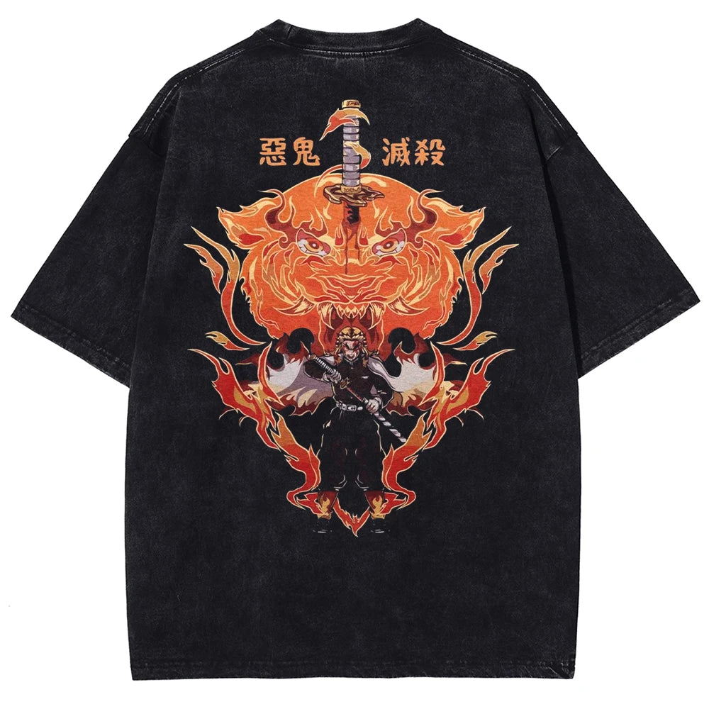 Demon Slayer Rengoku's Flames Oversized Vintage Shirt