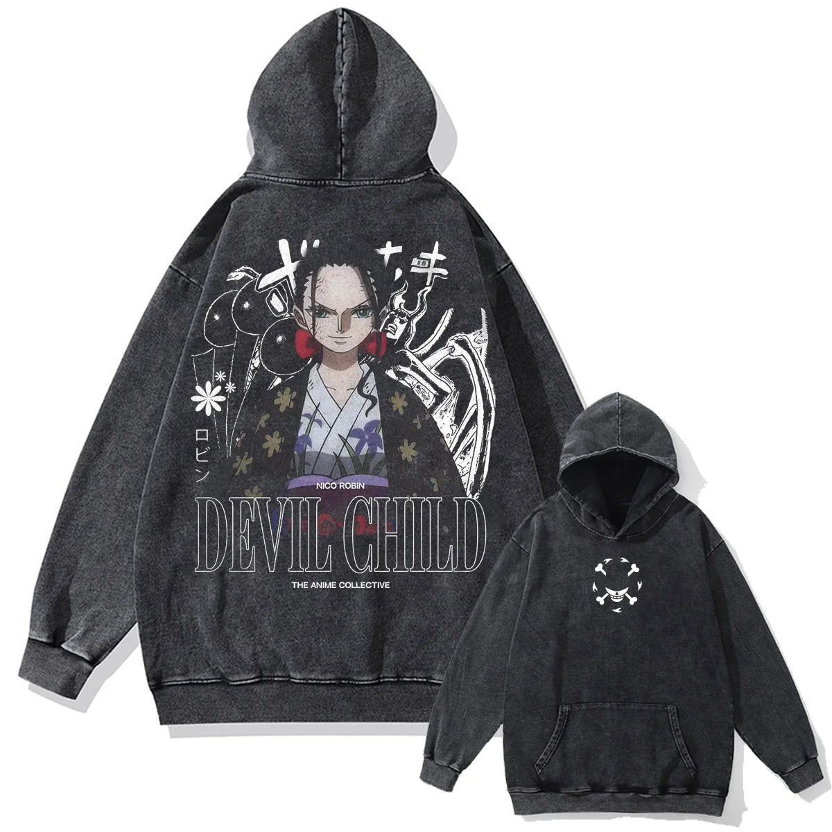 One Piece Nico Robin's Shadow Vintage Hoodie