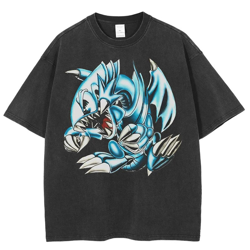 Yu-Gi-Oh! Blue-Eyes White Dragon Ancient Power Oversized Vintage T-Shirt