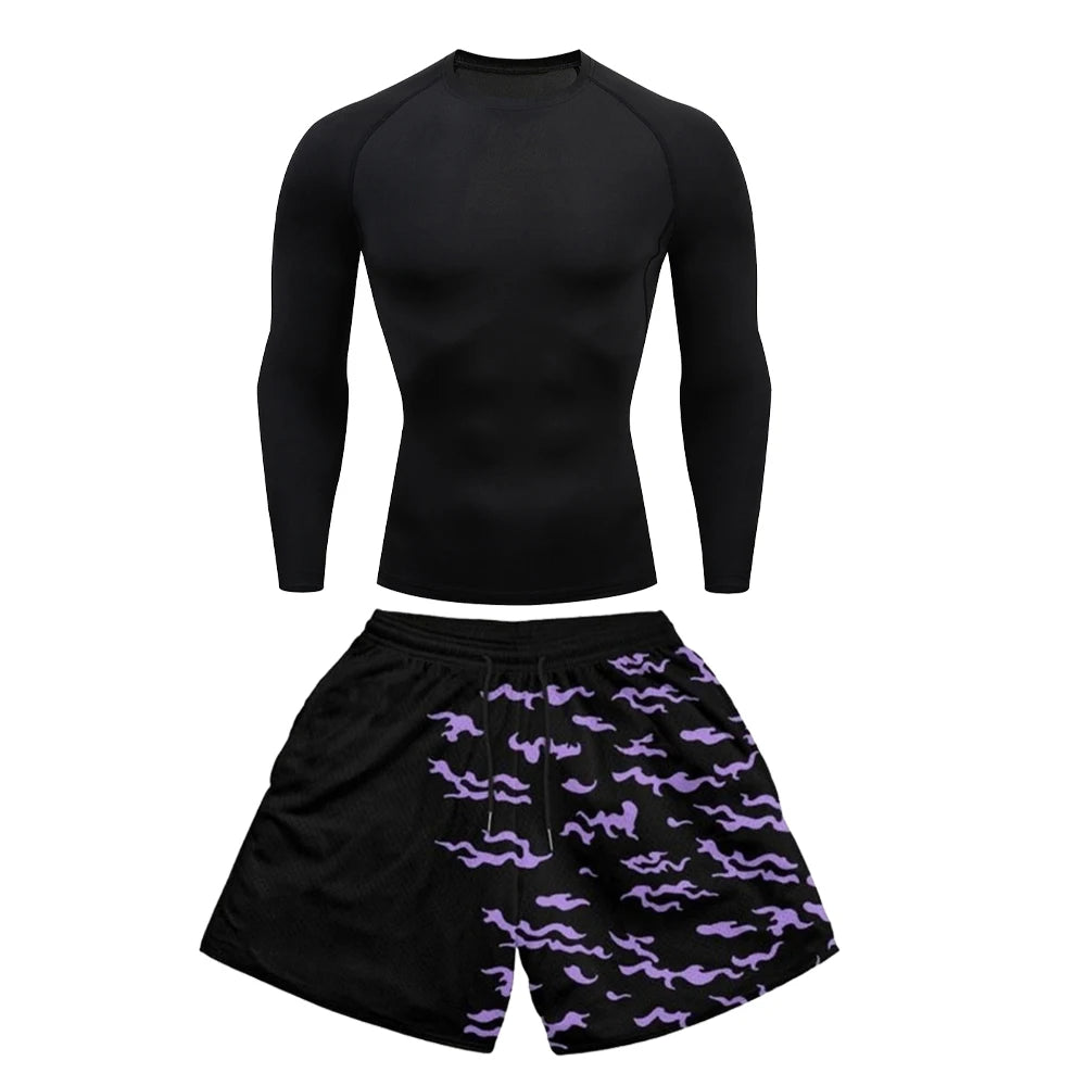 Naruto Sasuke Shadow Avenger Long Sleeve Compression Set