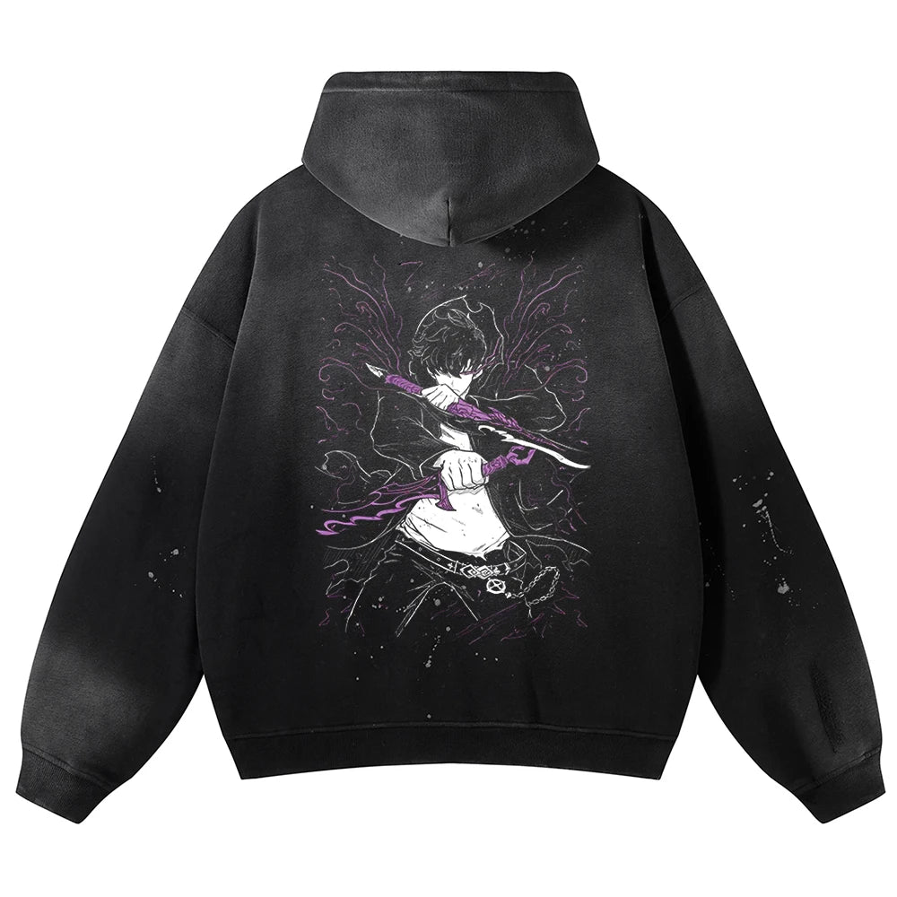 Solo Leveling Sword Wielder Oversized Vintage Hoodie